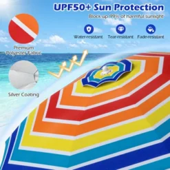 Tangkula 6.5 FT Beach Umbrella UPF50+ Sun Protection Portable Sunshade Parasol For Sand 14 Tangkula 6.5 FT Beach Umbrella UPF50+ Sun Protection Portable Sunshade Parasol For Sand -Tangkula GUEST 8757c141 9cb8 4436 9751 904ee6191980
