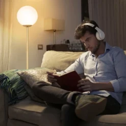 Tangkula Glass Globe LED Floor Lamp W/ Acrylic Lampshade Bedroom Office