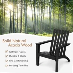 Tangkula 2PCS Wooden Adirondack Chair W/Ergonomic Design Outdoor Lounge Armchair Acacia Wood Chair For Yard&Patio -Tangkula GUEST 880ef491 8280 40c4 b63d 2af92df90f77