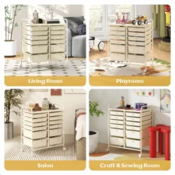 Tangkula 12-Drawer Rolling Storage Cart Multipurpose Organizer Cart With 2 Sizes Plastic Drawers Mobile Utility Cart With Lockable Casters White 13 Tangkula 12-Drawer Rolling Storage Cart Multipurpose Organizer Cart With 2 Sizes Plastic Drawers Mobile Utility Cart With Lockable Casters White -Tangkula GUEST 88652ab5 f0c3 421e a79b c8d7d8599a5f