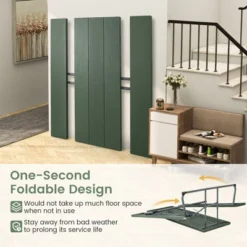 Tangkula Folding Picnic Table W/ 2 Benches 6 FT Camping Table Set W/ All-Weather HDPE Tabletop Green -Tangkula GUEST 889aeda9 49f9 4792 9500 b6f21b1030e8