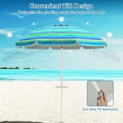 Tangkula 6.5 FT Beach Umbrella For Sand Heavy-Duty Sunshade Parasol W/ Sand Anchor -Tangkula GUEST 88f3d108 906e 4865 8f04 c343e8d79285