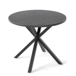 Tangkula 34 Inch Round Patio Bistro Table W/ Wood-Like Top & X-Shaped Legsfor Outside -Tangkula GUEST 8a2e834b 9e54 40ad 9349 d53f9117ebc1