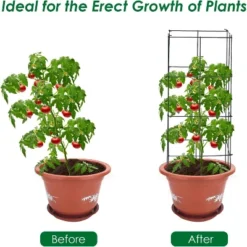 Tangkula 8 Pack Folding Tomato Cages 39" Tall Square Plant Support Cage For Garden Climbing Plants Flowers Fruits Heavy Duty Vegetable Trellis -Tangkula GUEST 8a5f6a45 0b23 44b3 a7ca 3a460fcbb5ed