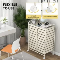 Tangkula 20-Drawer Rolling Storage Cart Art Craft Organizer Cart Mobile Utility Storage Cart With Removable Drawers & Lockable Wheels White -Tangkula GUEST 8aa0d6fc d816 4a23 a754 55cb5d0d8d15