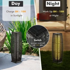 Tangkula 2-Piece Outdoor Solar-Powered Floor Lamps IP65 Waterproof W/ Auto On/Off Light -Tangkula GUEST 8ac99ee5 97e2 4c97 a4fd 3faee007acd2