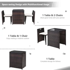 Tangkula 3 PCS Cushioned Wicker Patio Furniture Set Seat Sofa Outdoor No Assembly Brown -Tangkula GUEST 8ae043be b5af 4296 a645 ca8ad8fa7a76