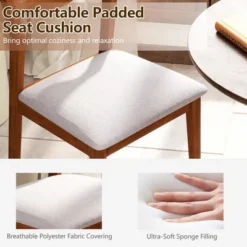 Tangkula Wooden Dining Chair Set Of 2 W/ Rubber Wood Frame Wide Padded Seat -Tangkula GUEST 8b21af34 0578 49c8 b56b 0d00666a719a