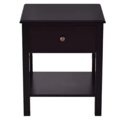 Tangkula End Table Nightstand W/Drawer & Shelf Bedroom Living Room Furniture Black -Tangkula GUEST 8b2ab886 5de2 407c a622 687b0129cd5d 1