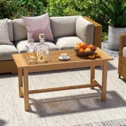 Tangkula 36"Patio Coffee Table Solid Wood Coffee Table W/ Slatted Tabletop Natural -Tangkula GUEST 8b4a9d23 0bbd 41d0 a2be bbe40ad1138a