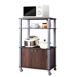 Tangkula 3-tier Display Shelf Microwave Stand Cabinet W/ Rolling Wheel -Tangkula GUEST 8b599680 b866 481e bf6d 93b832ba9ab1
