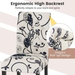 Tangkula Upholstered Dining Chairs Set Of 4 Tufted Fabric Kitchen Chairs W/Padded Seat & Rubber Wood Legs Farmhouse Accent Chairs -Tangkula GUEST 8b76546a f221 4e2d ab65 9baf1cd32e1a