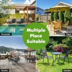 Tangkula 49lbs Round Patio Umbrella Base Outdoor Resin Umbrella Stand W/ Rattan Design, Adjustable Knob -Tangkula GUEST 8bab38ca f05e 4454 93ce 84758480770c