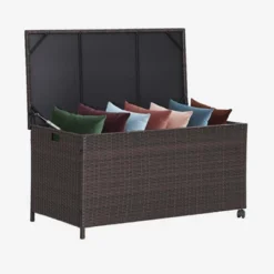 Tangkula Outdoor 50 Gallon Wicker Storage Box PE Rattan Storage Container With Lid Deck&Waterproof Liner Mix Brown -Tangkula GUEST 8bb3df3a 49de 49f1 9a9c 1c179955dafa