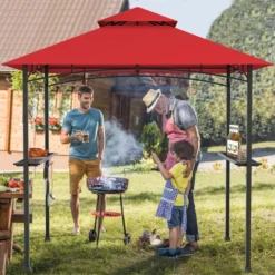 Tangkula 8' X 5' BBQ Grill Gazebo 2-Tier Barbecue Canopy Vented Top Shelves Shelter -Tangkula GUEST 8bbd6d9b c272 4f62 b6fc 4a505727d709