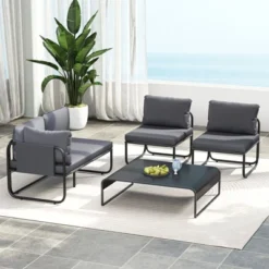 Tangkula Patio Chairs Set Of 4 W/ Removable Cushions Heavy Duty Metal Frame Poolside -Tangkula GUEST 8bef1a9e 23a7 43e9 a467 485e5c867742 1