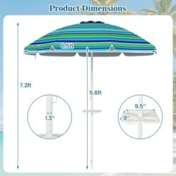 Tangkula 6.5 FT Beach Umbrella For Sand Heavy-Duty Sunshade Parasol W/ Sand Anchor -Tangkula GUEST 8ca75186 8085 4efb afda 1f5b0490ec19