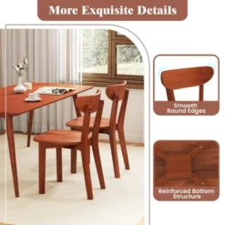 Tangkula Solid Wood Dining Chair Set Of 2 W/ Curved Backrest & Rubber Wood Frame -Tangkula GUEST 8d3d8d37 5f7c 4988 b414 79aa3df15f5d