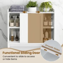 Tangkula Over The Toilet Cabinet Space-saving Bathroom Storage Organizer W/ Sliding Door -Tangkula GUEST 8d531d0c b03f 4358 bad1 a9f719c8d26f