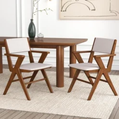 Tangkula Wooden Dining Chair Set Of 4 W/ Rubber Wood Frame Padded Seat & Back Armrests -Tangkula GUEST 8d6fd320 0d20 442e 9961 46404ee199c1
