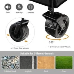 Tangkula Collapsible Folding Outdoor Utility Wagon With Cover Bag Outdoor Camping Garden Cart With Telescoping Handle Black/Blue -Tangkula GUEST 8d85b997 b772 4a90 a9fe 90acdead482f