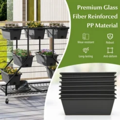 Tangkula 3-tier Vertical Raised Garden Bed W/ 7 Planter Boxes Drainage Holes Storage Shelf -Tangkula GUEST 8d90d94b 0c65 4422 9ef3 672f879f5911