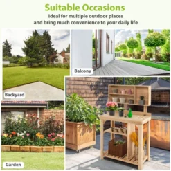 Tangkula Garden Work Bench, Wood Potting Station W/ Bottom Shelves & Top Compartments Solid Fir Wood Structure 16 Tangkula Garden Work Bench, Wood Potting Station W/ Bottom Shelves & Top Compartments Solid Fir Wood Structure -Tangkula GUEST 8d9dea69 ef33 4460 b152 0f9c55b9a533