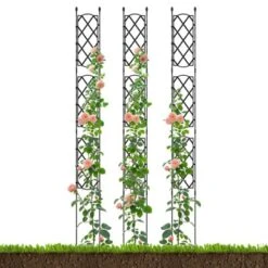 Tangkula Garden Trellis Outdoor Plant Support Frame With Adjustable Shapes Ground Stakes Rustproof PE Coating Pipes 1/2pcs -Tangkula GUEST 8dd3643d fc83 4781 b5ed e6eeb3986ff9