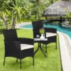 Tangkula Outdoor 4 PCS Rattan Dining Chair Patio Cushioned Arm Chair W/Zipper Black -Tangkula GUEST 8e2e487f 1aba 4a42 9d28 90a6eb5169c2