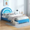 Tangkula Kids Twin Platform Bed Frame Upholstered Twin Size Bed W/ Wooden Slats Support -Tangkula GUEST 8e56c26e 286d 49e9 bcc7 992f04505e11