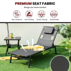 Tangkula 2 Pieces Patio Sunbathing Lounge Chair W/ Face Hole & Detachable Head Pillows Poolside -Tangkula GUEST 8e9c8e3b 6a38 47df 816d 5f5ecd031e65