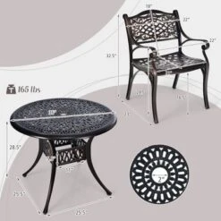 Tangkula 5PCS Cast Aluminum Patio Bistro Set Outdoor Dining Table & Chair Furniture Set -Tangkula GUEST 8ee655f8 faee 4004 b463 e10202b95885