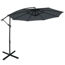 Tangkula 10FT Patio Offset Umbrella 8 Ribs Cantilever Umbrella W/Crank For Poolside Garden -Tangkula GUEST 8f1d04f1 1c06 43de b8fd 323de2e02868