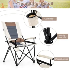 Tangkula Camping Folding Chair W/ Cup Holder 330 LBS Load Capacity For Picnic Camping -Tangkula GUEST 8f43c4a2 f356 407a 89b4 03d5efd5091a