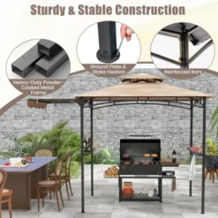 Tangkula 11 X 5 FT Grill BBQ Gazebo W/ Side Awning Double-Tiered Top 2 Side Shelves -Tangkula GUEST 903b9e21 06db 4a78 9268 92357bf8368f