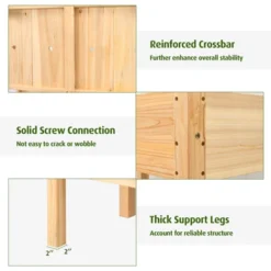 Tangkula 34'' X 34'' Wooden 2 Tier Raised Garden Bed Elevated Planter Box W/8 Drainage Holes Outdoor Planter Box For Vegetables -Tangkula GUEST 908135ed 45ab 4e50 8e9a 5e0aa991d1f7