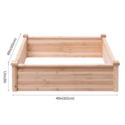 Tangkula Wooden Garden Bed Vegetable Flower Raised Square Planter Kit Outdoor Garden 7 Tangkula Wooden Garden Bed Vegetable Flower Raised Square Planter Kit Outdoor Garden - Image 5