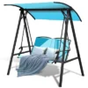 Tangkula Outdoor Patio Swing Loveseat Hammock Hanging Chair Turquoise -Tangkula GUEST 90b12346 02f3 4ae3 b3ab 98131a311309