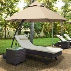 Tangkula 11ft Patio Cantilever Hand Push Offset Hanging Umbrella W/ Wheels Base -Tangkula GUEST 90d33cdb b435 4973 962a 530bda8951d0