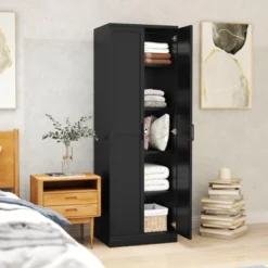 Tangkula 70" Storage Cabinet Freestanding Pantry Cabinet W/2 Doors & 5 Shelves Black -Tangkula GUEST 913b6efc 76b8 4579 9d3c 0481fe55fea5