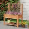 Tangkula Raised Garden Bed W/ Trellis Wooden Elevated Planter Box W/ Legs & Liner Brown -Tangkula GUEST 9140dc97 d8d5 480d a0ca 8f73aa0aa5fa