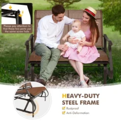 Tangkula 2-Person Outdoor Glider Chair Patio Rocking Lounge Chair W/ Breathable Fabric -Tangkula GUEST 920f83a7 3c85 4303 8078 3670b344f77e