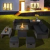 Tangkula 9PCS Outdoor Patio Furniture Set With 30" Propane Fire Pit Table PE Wicker Space-Saving Sectional Sofa Set W/ Storage Box & Cushions 2 Tangkula 9PCS Outdoor Patio Furniture Set With 30" Propane Fire Pit Table PE Wicker Space-Saving Sectional Sofa Set W/ Storage Box & Cushions -Tangkula GUEST 9248bec6 95f3 444b bd85 339a70adc810