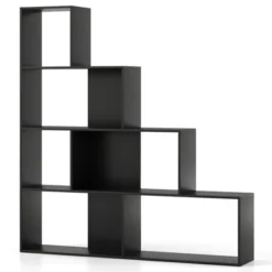 Tangkula 4-Tier Bookshelf W/ 6 Storage Cubes 64" Tall Modern Geometric Stair Bookcase -Tangkula GUEST 92cb2e1f b93e 442b bb35 6937a8448c2c