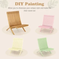 Tangkula Folding Patio Chair Teak Wood Outdoor Lounge Chair W/ Slatted Seat & Backrest -Tangkula GUEST 9354b74e 866e 4a99 8204 a1d414d17344 1