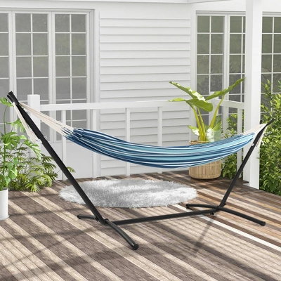 Tangkula Portable Indoor Outdoor 2-Person Double Hammock Set W/ Stand And Carrying Cases 3 Tangkula Portable Indoor Outdoor 2-Person Double Hammock Set W/ Stand And Carrying Cases
