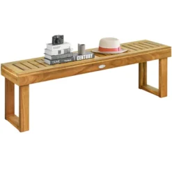 Tangkula Set Of 2 Patio Garden Dining Bench Acacia Wood Bench -Tangkula GUEST 93cb8c95 bacc 4f82 901d 3a7936feda20