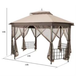 10' X 12' Octagonal Canopy Tent Patio Gazebo Canopy Shelter W/ Mosquito Netting -Tangkula GUEST 93e09c0f a404 48f6 bb47 fbe1a2775538