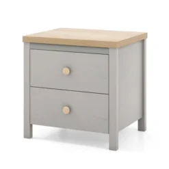 Tangkula Nightstand Farmhouse Side End Table W/ Solid Wood Legs & 2 Drawers For Bedroom -Tangkula GUEST 94075bcb 654b 437f a4be 0ada874cb7c6