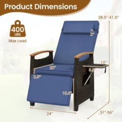 Tangkula 2PCS Patio Rattan Lounge Chair PE Wicker Recliner Chair W/ Adjustable Backrest & Footrest -Tangkula GUEST 9499bb0d 4f56 4474 b6f0 9320c39cf2a4